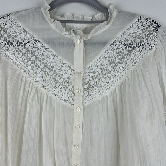 A loves a Romantic Lace Long Sleeve Button Down Blouse - Picture 2 of 9